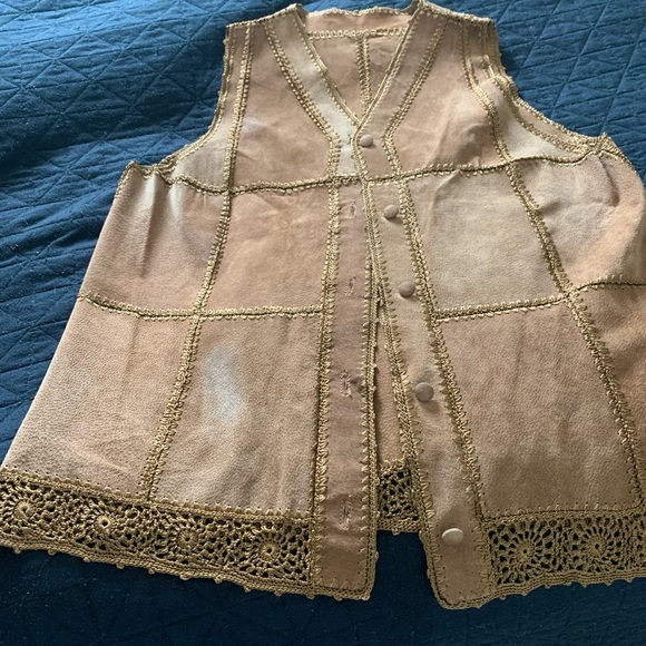 Vintage suede patchwork vest - XL - Picture 3 of 10